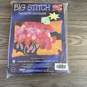 Janlynn Big Stitch Kit punto croce 023-0442 geranio vivo 18"X14" NUOVO SIGILLATO - Foto 1 di 4