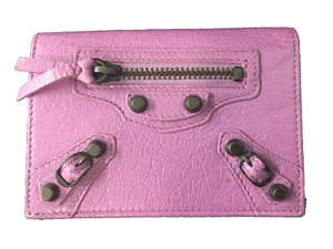 BALENCIAGA Nueva Neo Clásica Mini Cartera de Cuero Lavanda/Rosa - Imagen 1 de 8