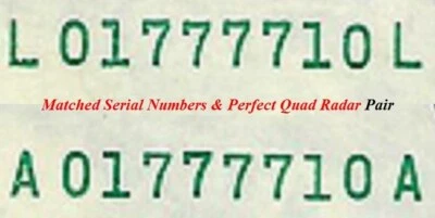 TWO MATCHED 2003A & 2006 Serial Number PERFECT RADARs --01777710 - BOTH ChUnc - Image 1 of 2