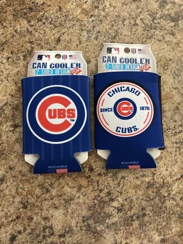 🔥🔥CHICAGO CUBS 2 SIDED NEOPRENE CAN BOTTLE COOZIE KOOZIE COOLER Made USA X2 Cover