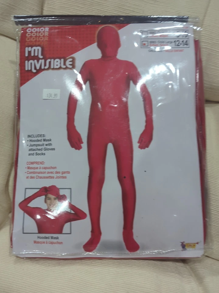 New I’m Invisible Halloween Costume RED Size Large (12-14) - Image 1 of 1