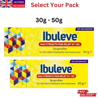 Ibuleve Max Strength Pain Relief 10% Gel Anti-Inflammatory Sprains Sports Injury