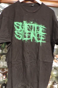 SUICIDE SILENCE GREEN ON BLACK CONCERT T SHIRT MENS X-LARGE XL - Picture 1 of 1