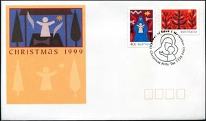 1999 Australia Christmas Issue Set Of 2 Stamps First Day Cover, Very Good Cond - Bild 1 von 1