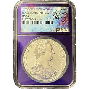 1780 Austria Taler Maria Theresa Restrike MS65 NGC - Picture 1 of 4
