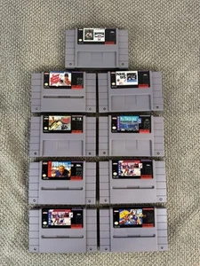 Lot Of 9 Mostly Sports SNES Games Nintendo - Picture 1 of 7