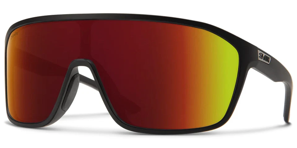 Smith Boomtown Sunglasses Matte Black Chromapop Red Mirror Lens Bonus Lens