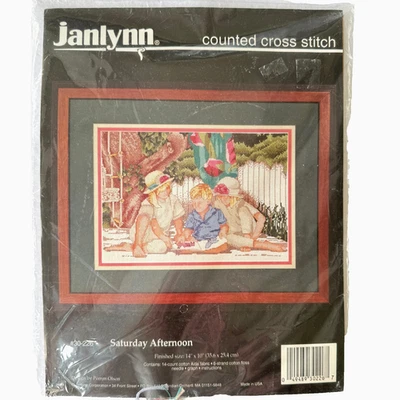 Janlynn Contado Punto de Cruz Sábado Tarde Kit Algodón Niños Leer Libros Foto 1 de 4