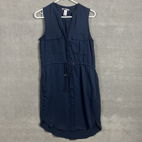 VETEMENTS Abito HM Utility donna 2 tasche senza maniche scollo a V blu