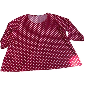 Top rosso a pois taglie forti 3X elasticizzato casual comodo - Foto 1 di 6