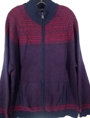 Tommy Hilfiger-Mens Zip-Up Cardigan Sweater-2XL XXL-Heavyweight-Warm-Christmas - Image 1 of 4
