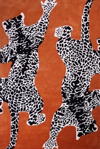 Klettern Leopard Teppich Handgetuftet Vorleger Handarbeit 100% Wolle Teppiche für Wohnzimmer - Bild 1 von 4