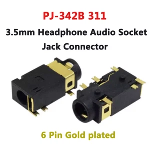 PJ-342B 311 3.5mm Headphone Audio Socket Jack Connector Gold plated 6 Pin - Picture 1 of 3