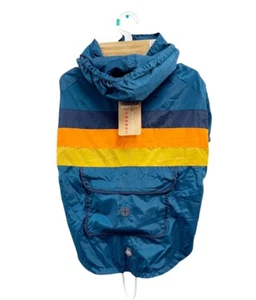 Chaqueta cortavientos Arcadia Trail para perro talla grande azul marino bolsa para caca con capucha nueva con etiquetas - Imagen 1 de 10