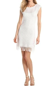 EUC Lilly Pulitzer Adabelle Resort White Sweater Knit Tassel Trim Dress $188 - Picture 1 of 5