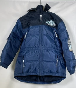 VTG Rocawear Full Zip Blue Winter Snow Puffer Hooded Jacket Youth SMALL 8 - Picture 1 of 12