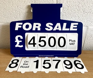 Car For Sale Sales Signs/Price Boards, PLUS Numbers Display (Blue) (1) Sun Visor - Picture 1 of 24