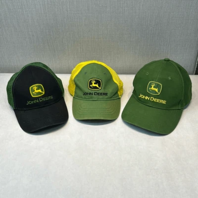John Deere Kids Youth Toddler Hats Adjustable Snapback Mesh Trucker Set Lot of 3 - Image 1 of 4