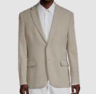 $295 Tommy Hilfiger Men&#39;s Beige Textured Regular-Fit Blazer Sport Coat Size 46R