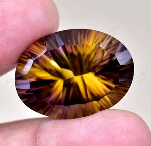 Piedra preciosa bicolor natural impecable 34,70 quilates ovalada certificada sin tratar - Imagen 1 de 7