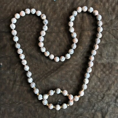 Collar Kiwi Sésamo Jaspe Piedras Preciosas Semi Preciosas Redondas Facetadas Cuentas Sanación Foto 1 de 4