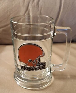 NFL Cleveland Browns Glass Mug 5" Tall Unbranded NWOT Football - Picture 1 of 5