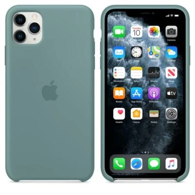 Originale Apple Custodia Silicone Per IPHONE 11 Pro Max - Cactus Verde - Nuovo - Immagine 1 di 4