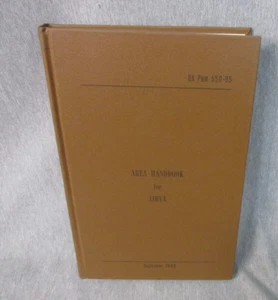 AREA HANDBOOK FOR LIBYA 9/1/1969 DA PAM 550-05 Hardcover - Picture 1 of 6