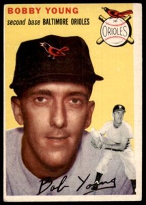 1954 TOPPS. BOBBY YOUNG BALTIMORE ORIOLES #8