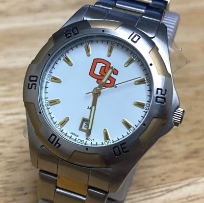 Reloj de Cuarzo LogoArt OS Hombre 30m Doble Tono Bisel Giratorio Fecha Batería Nueva Sin Usar Foto 1 de 4