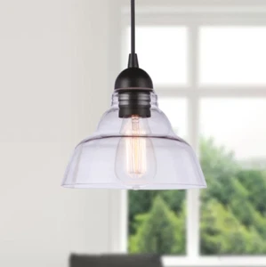 Worth Home Products Pendant Recessed Light Conversion Kit Bronze w/ Clear Glass - Picture 1 of 2