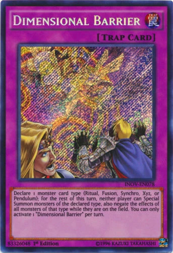*** DIMENSIONAL BARRIER *** ORIGINAL 1ST EDITION SECRET RARE INOV-EN078 YUGIOH! - Image 1 of 1