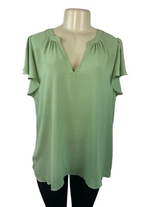Loft Damen Bluse grün Kurzarm Rüschen Größe XL - Bild 1 von 7