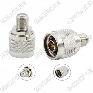1x N Male Plug to F Female Jack RF Connector Adapter Straight Nickelplated N-F - Picture 1 of 5