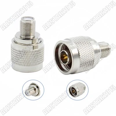 1x N Male Plug to F Female Jack RF Connector Adapter Straight Nickelplated N-F - Image 1 of 4