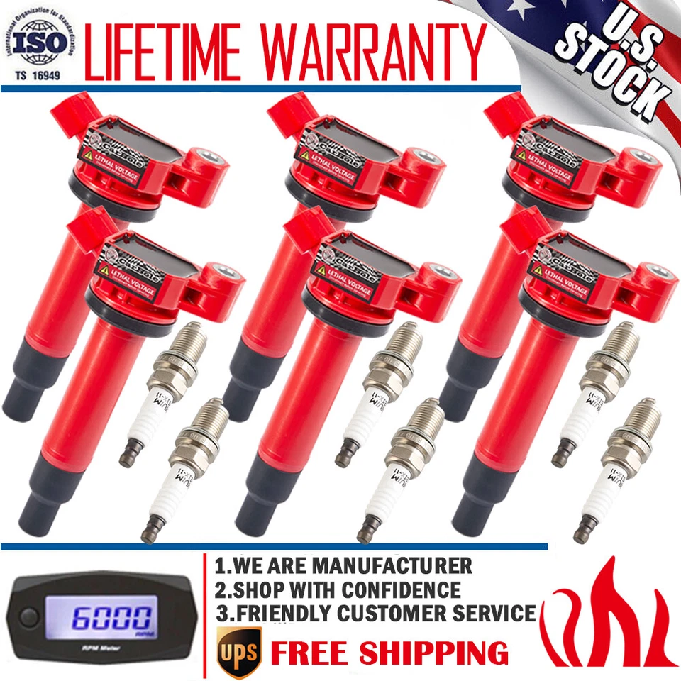 Высокопроизводительные катушки зажигания и свечи зажигания для Lexus ES300 RX330 V6 1999-2003 - Изображение 1 из 4