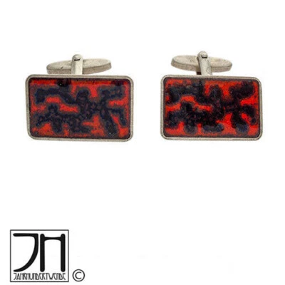 Manschettenknöpfe Emaille vintage cuff links enamel Scholz Schibensky - Bild 1 von 3