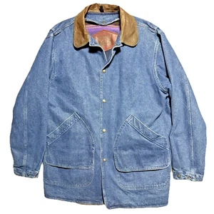 Woolrich Barn Coat Men’s Large Denim Barn Chore Jacket Removable Wool Lining USA - Picture 1 of 11