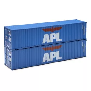 O Scale 40-Foot APL Freight Containers (2-Pack) O Gauge Railroad Stackable - Picture 1 of 4