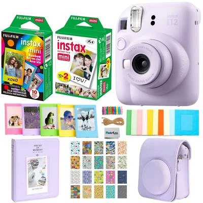 Fujifilm Instax Mini 12 Instant Film Camera - Lilac Purple + Accessories, Bundle
