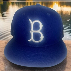 New Era Brooklyn Dodgers MLB 59Fifty Fitted Hat Blue Size 7 1/2 Flatbill - Picture 1 of 6