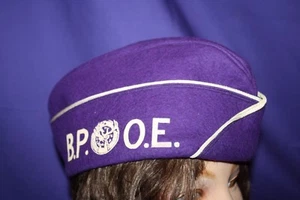 Hat BPOE Bend Oregon 1371 Elks Purple Felt Garrison Cap Medium - Picture 1 of 4