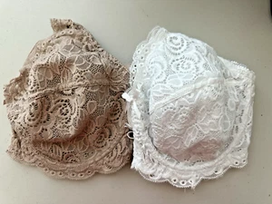 LOT OF 2 SIZE 40D KATHY IRELAND INTIMATES BEIGE & WHITE LACE UNDERWIRE BRAS-EUC - Picture 1 of 11