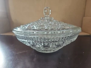 Vintage Windsor Button Cane Crystal Candy Dish & Lid - Picture 1 of 8