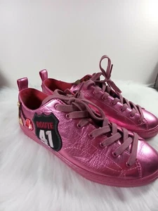 COACH Shoes CHERRY RT41 PATCHES SNEAKERS Metallic Pink US Size 11  - Picture 1 of 8