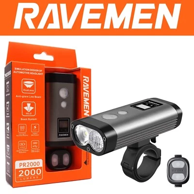 Ravemen PR2000 USB Led Head Light BRIGHT 2000 Lumen Compact Front Bike Light