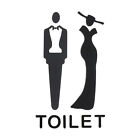 7.9" Bathroom Sign, 1 Pair Acrylic Men Women Restroom Sign Toilet Style 1 Black