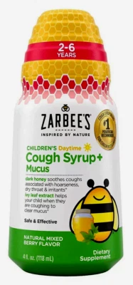 Zarbee's Children's Daytime Cough Syrup+Mucus w/Honey Berry Flavor Sealed 8 floz - Image 1 of 4