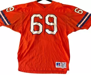 Vintage 90s Russell Athletic Football Jersey 69 Number Orange White Size XL / 48 - Picture 1 of 13