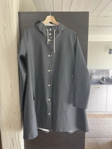 STUTTERHEIM DAMEN Regenmantel Gr. S, wasserdicht, blau, getragen - Bild 1 von 5